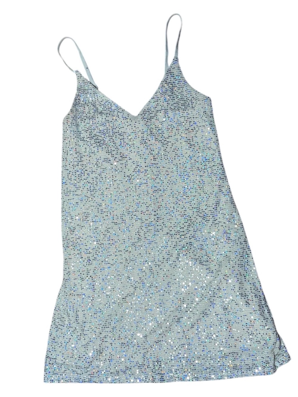 Sparkling Sequin Slip Dress - Light Blue